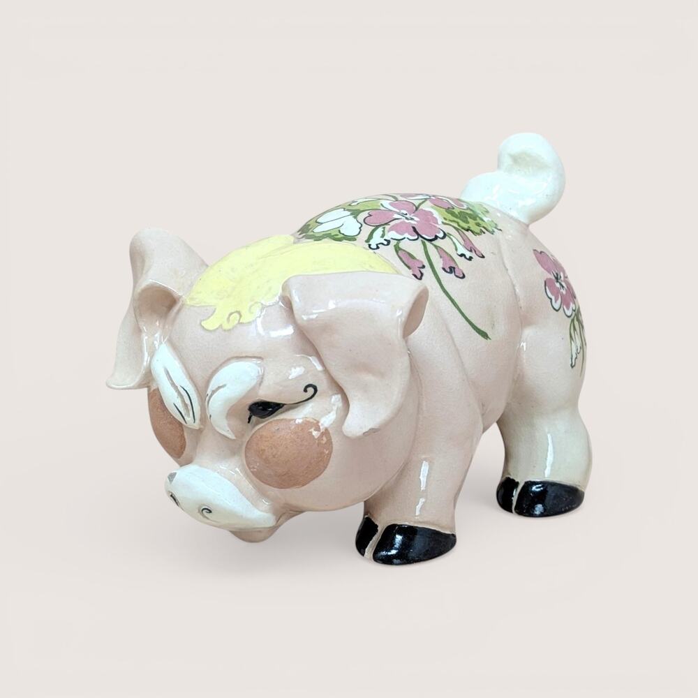 Vintage Kay Finch Grumpy Pig Ceramic Figurine